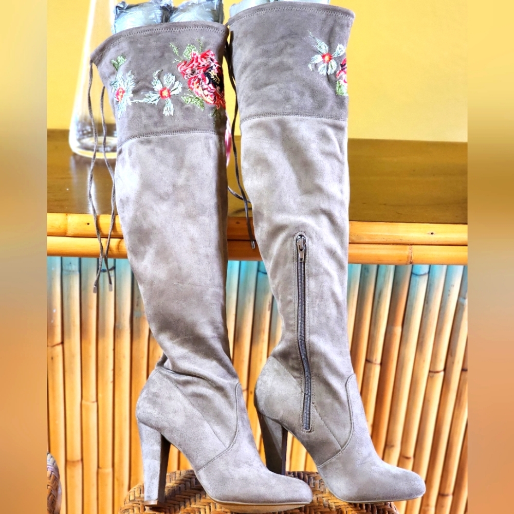 Zigi soho embroidered OTK boots sz 8.5
